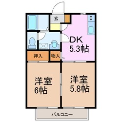 ディアコート（東神の倉）の物件間取画像